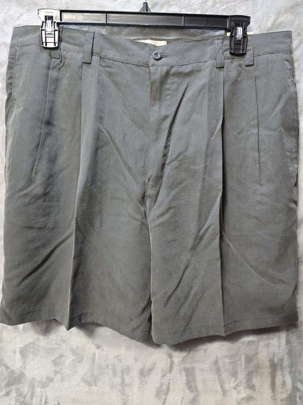 NWT Arnold Palmer Golf Chino Shorts Mens 38W Dark Gray Check Preppy Classic